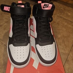 Nike Court Borough Mid 2 GSV - Black/White/Sunset Pulse